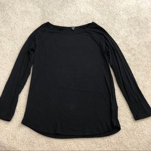 Monrow long Sleeve ribbed Black Shirt. Small Guc